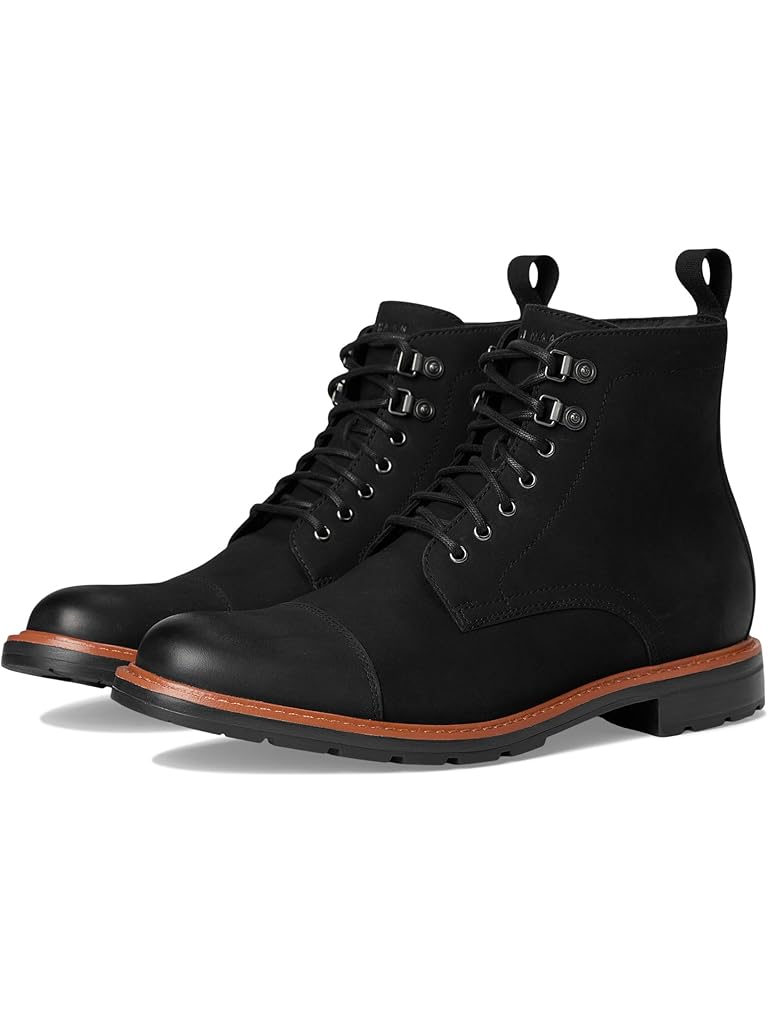 Black Cole Haan Chamberlin Grand Cap Toe Boots