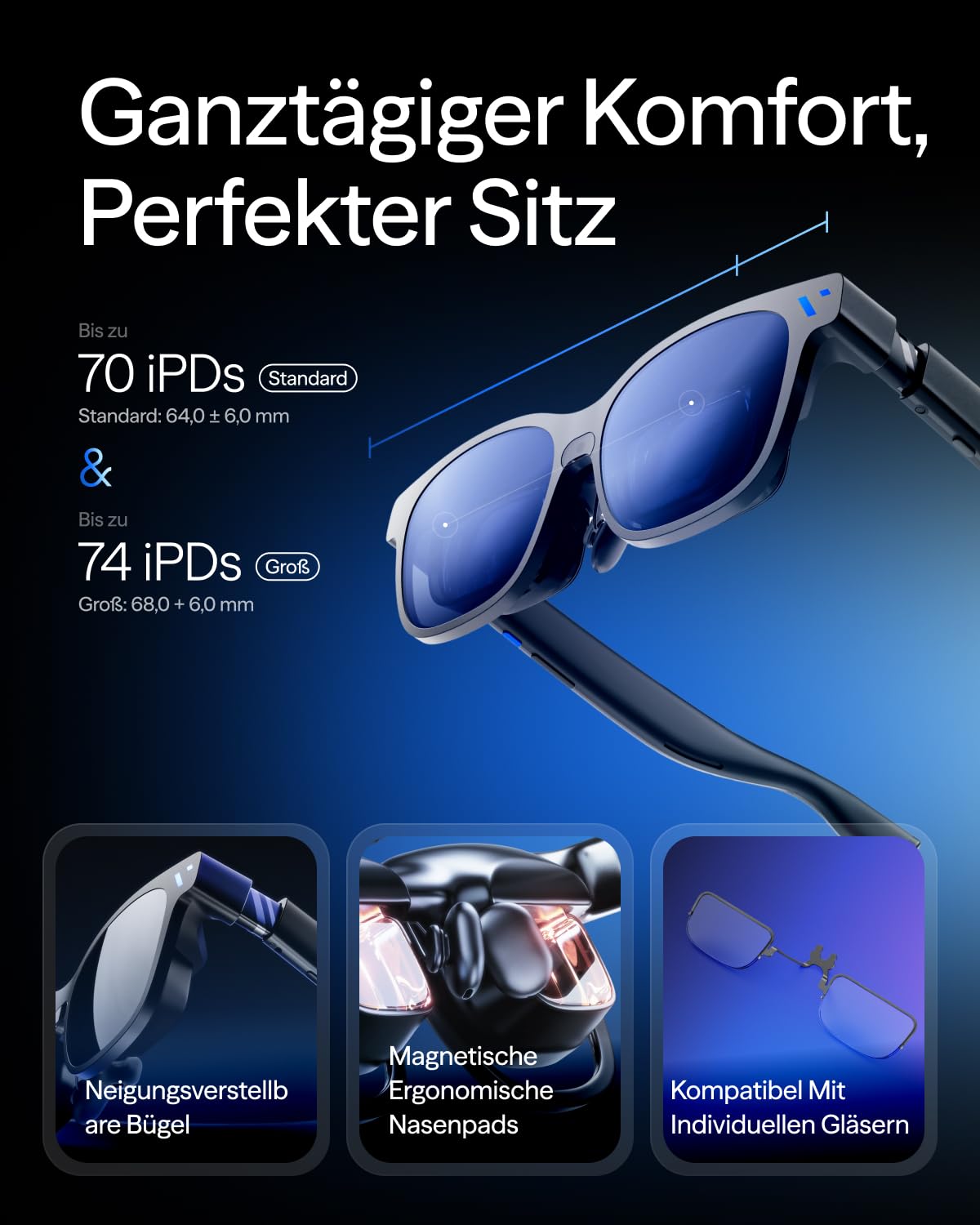 VITURE Beast XR Brille, 174” 1200p 58° FOV, Integriertes VisionPair™ 3DoF, Dynamische Abdunklung, Harman Audio, AR Brille für iPhone, Android, Mac, PC, Switch 2 – Größte. Hellste. Intelligenteste.
