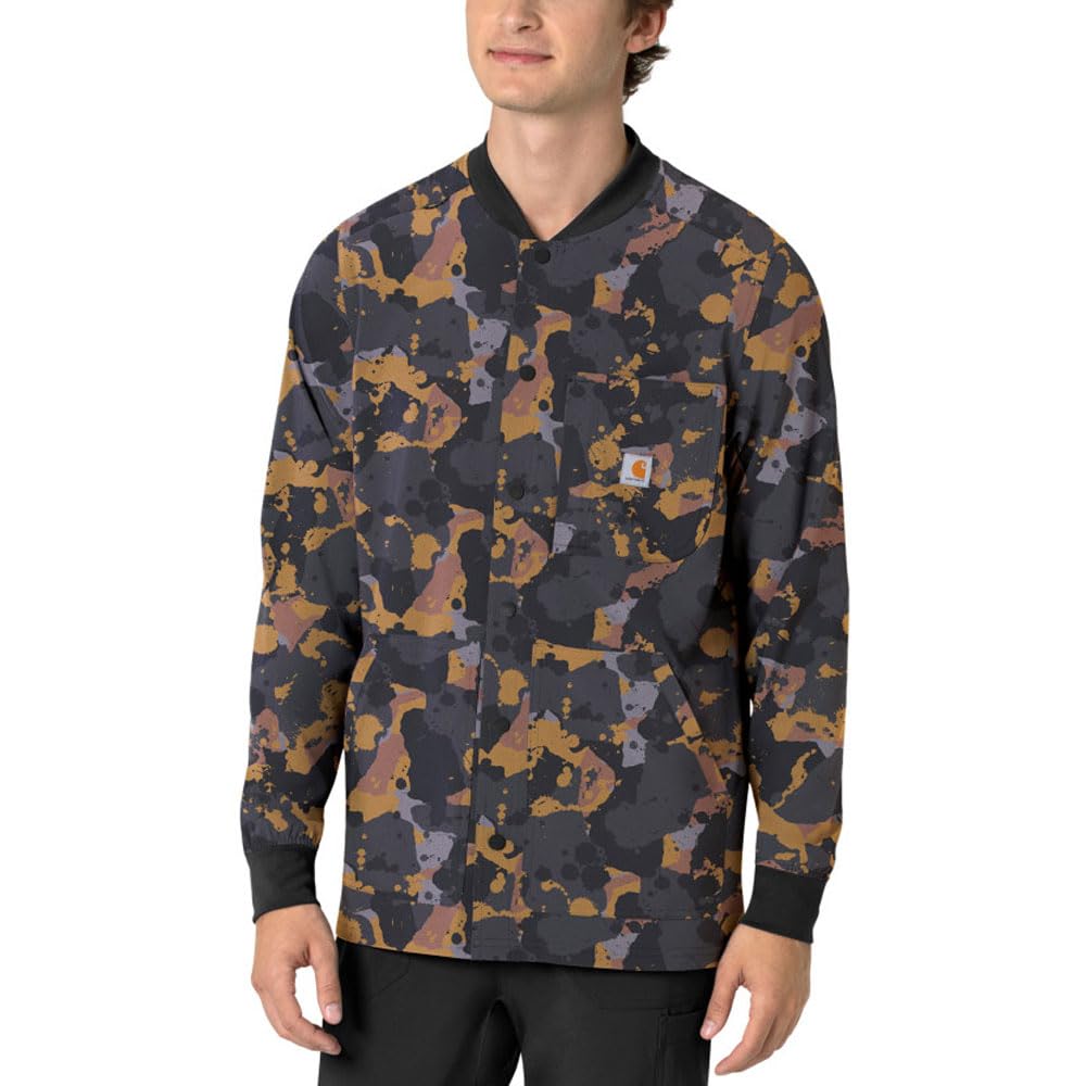 Carhartt Scrubs C86214 Cross-Flex Modern Fit Print Shirt Jacket - Medium Regular - Painters Camo