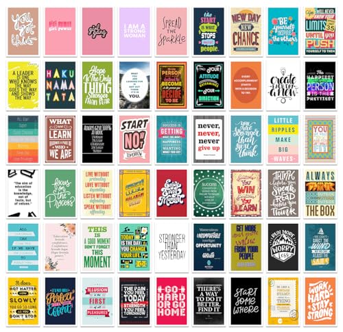 Image of Pack of 54 Women Empowerment Wall Collage Kit Posters - 4 x 6 Inches Wall Decor Poster - Wall Art For Bedroom, Living room, Office - 1 Tissue Tape