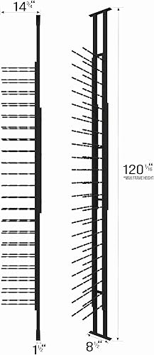 Miniatura 3 de Ultra Wine Racks Expositor de montaje de piso a techo (1 lado, triple profundo, negro)