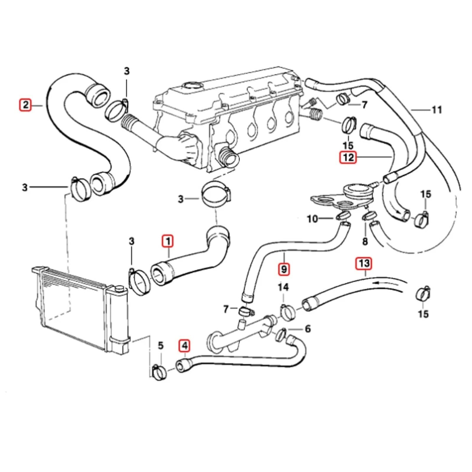 Compatibile Con Ford Per Mondeo Mk4 2.0T 240HP 203HP Tubo Flessibile Del Radiatore Dell'acqua Di Raffreddamento Dell'auto Tubo Troppo Pieno Auto Radiatore Flessibile Tubo
