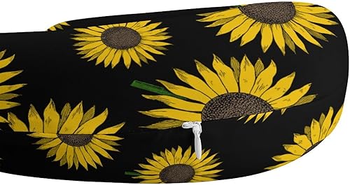 Miniatura 4 de Almohada en forma de U de girasol amarillo almohada de viaje para el tren de avión Almohada suave de apoyo para el cuello con espuma de memoria