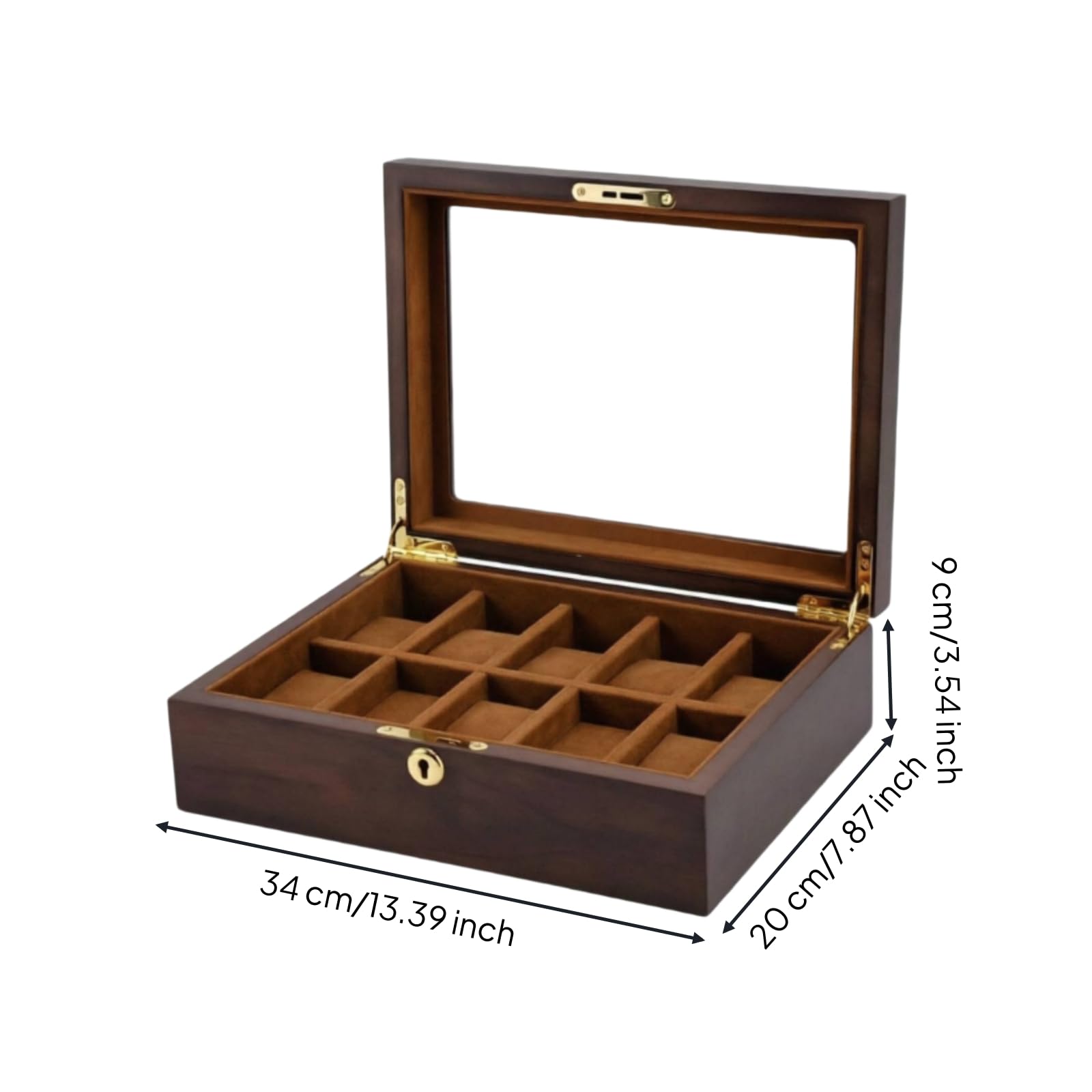 Estuche para Relojes Protector, 28,5 × 21,5 × 9 Cm 10 Relojes