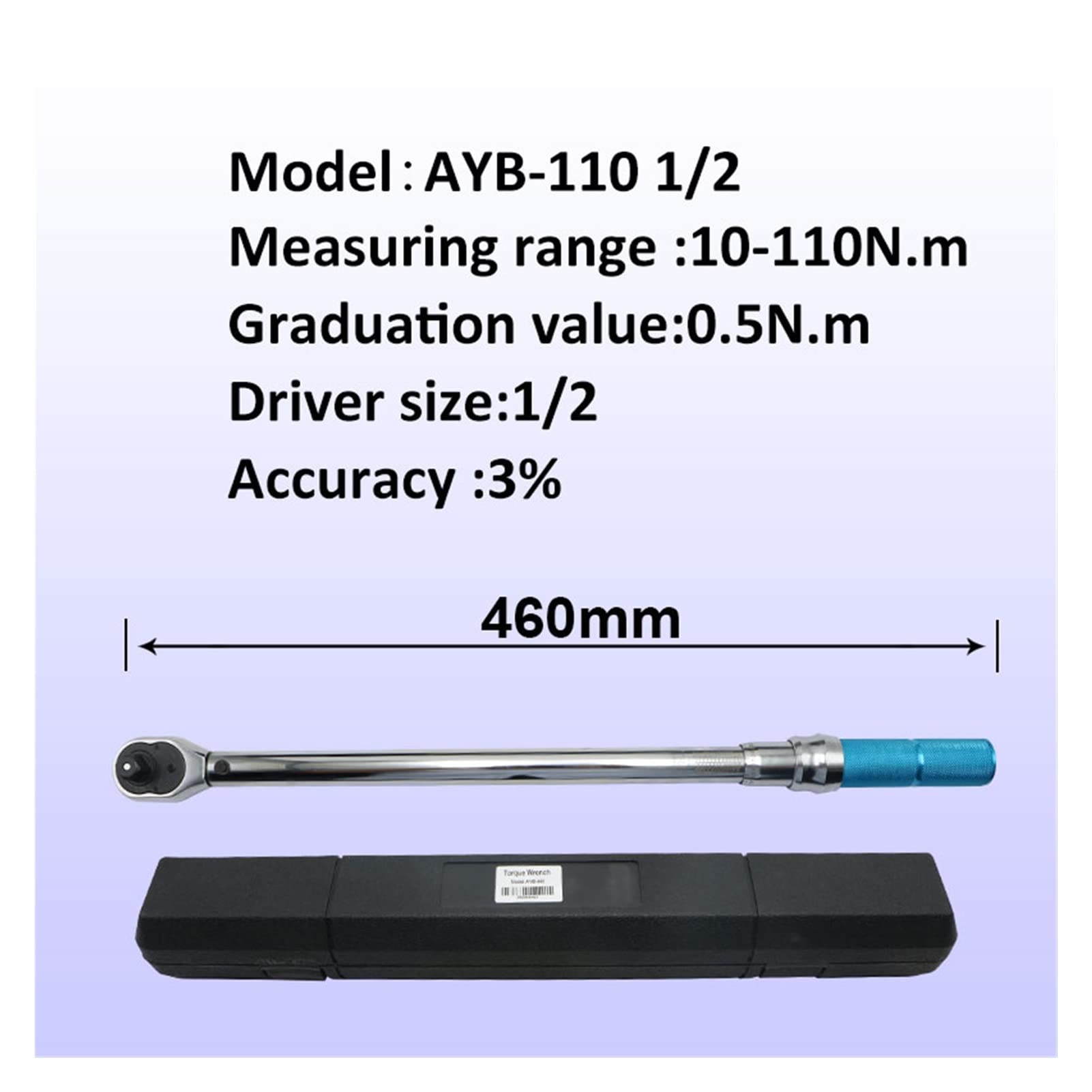 MMHHHG Torque Adapter, Torque Wrench 1/4" 3/8 "1/2" Adjustable Wrench Bicycle Repair Tools Hand Spanner Ratchet Wrench Tool(AYB-110)