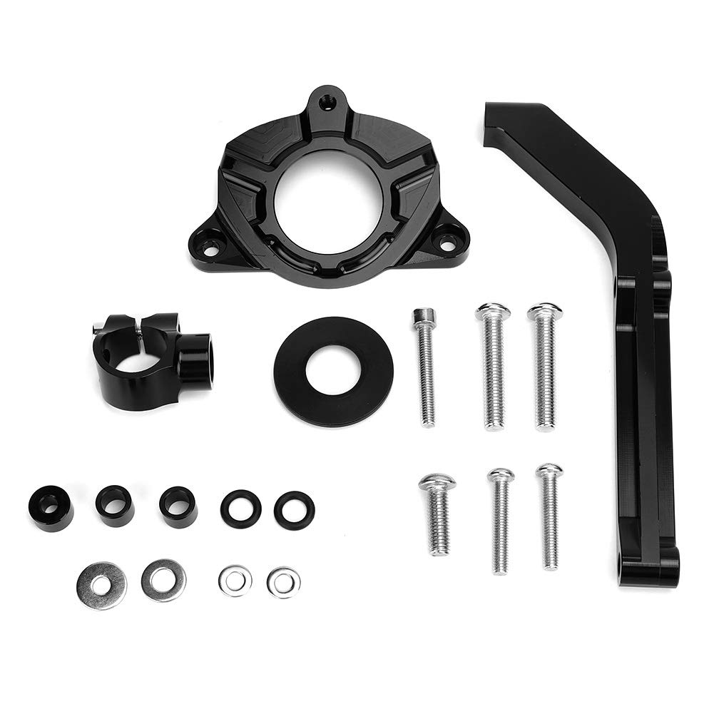 Wspornik montażowy stabilizatora amortyzatora układu kierowniczego motocykla Precyzyjny aluminiowy kęs obrabiany CNC Twardy anodyzowany czarny Zmniejsza drgania głowy Zwiększa