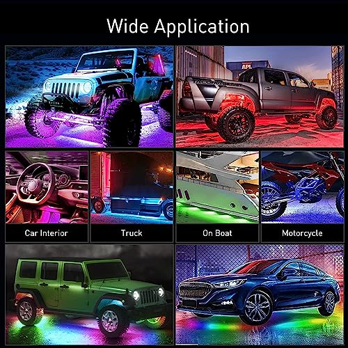 Nilight TL-301 6Pcs Car Underglow Neon Accent Strip Lights 300 Leds Multi Color Rgb-Ic Diy Sound Active Function Music Mode With App Control And Remote Control Underbody Light Strips thumb #3