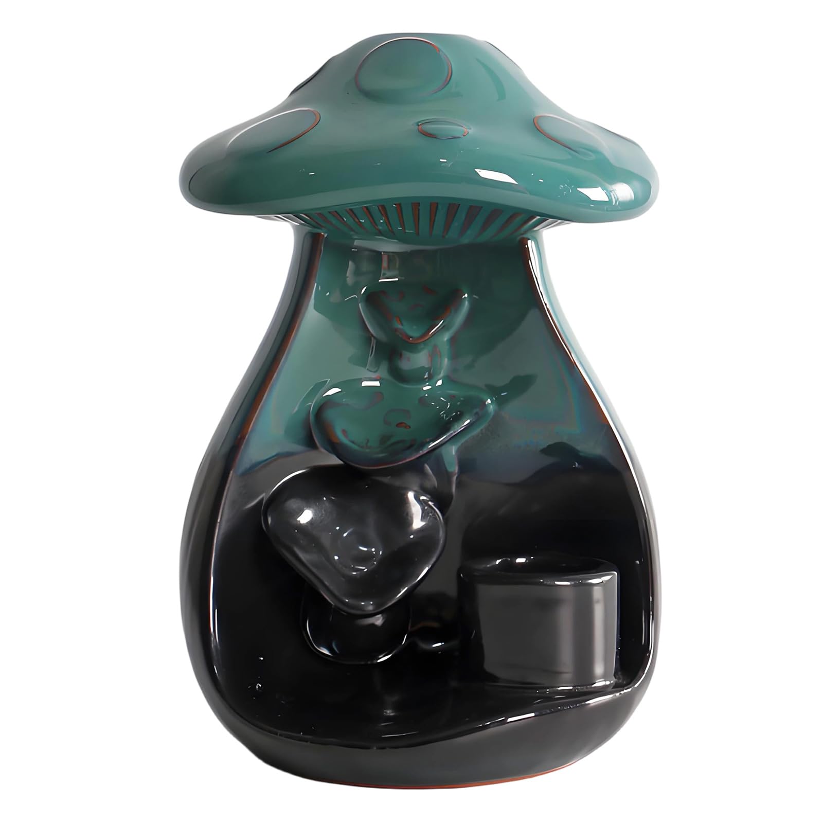 Mekalero Mushroom Waterfall Incenses Burners Ceramic Backflow Holder for Meditations Room Study and Home Decoration Incenses Burners