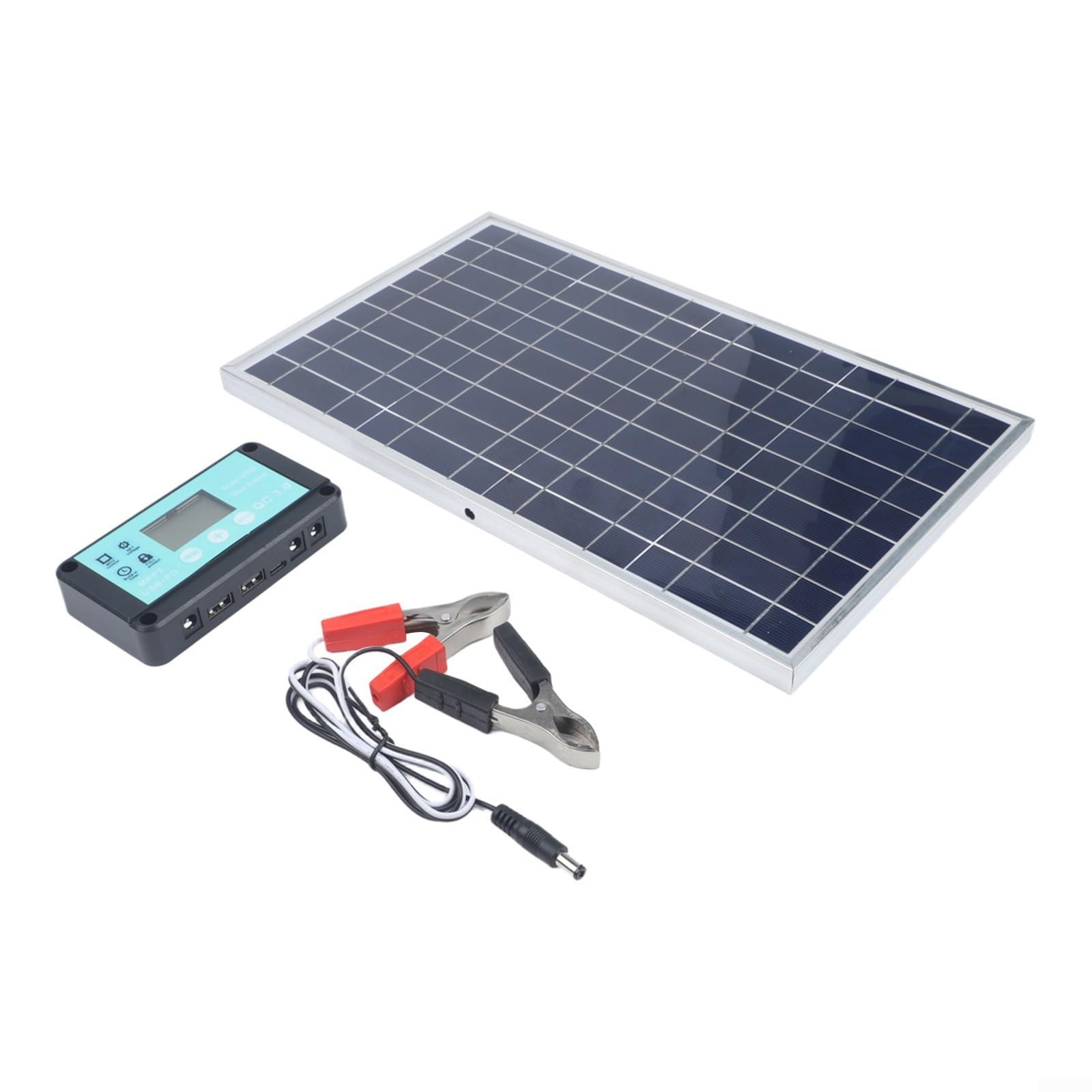 12 V Solarmodul-Erhaltungsladegerät, 23 A, IP65, wasserdicht, für Auto, Boot, Wohnmobil, Motorrad, für Batterie-Wartung, für Outdoor-Camping, Netzteil-Set, schwarz (einzeln)
