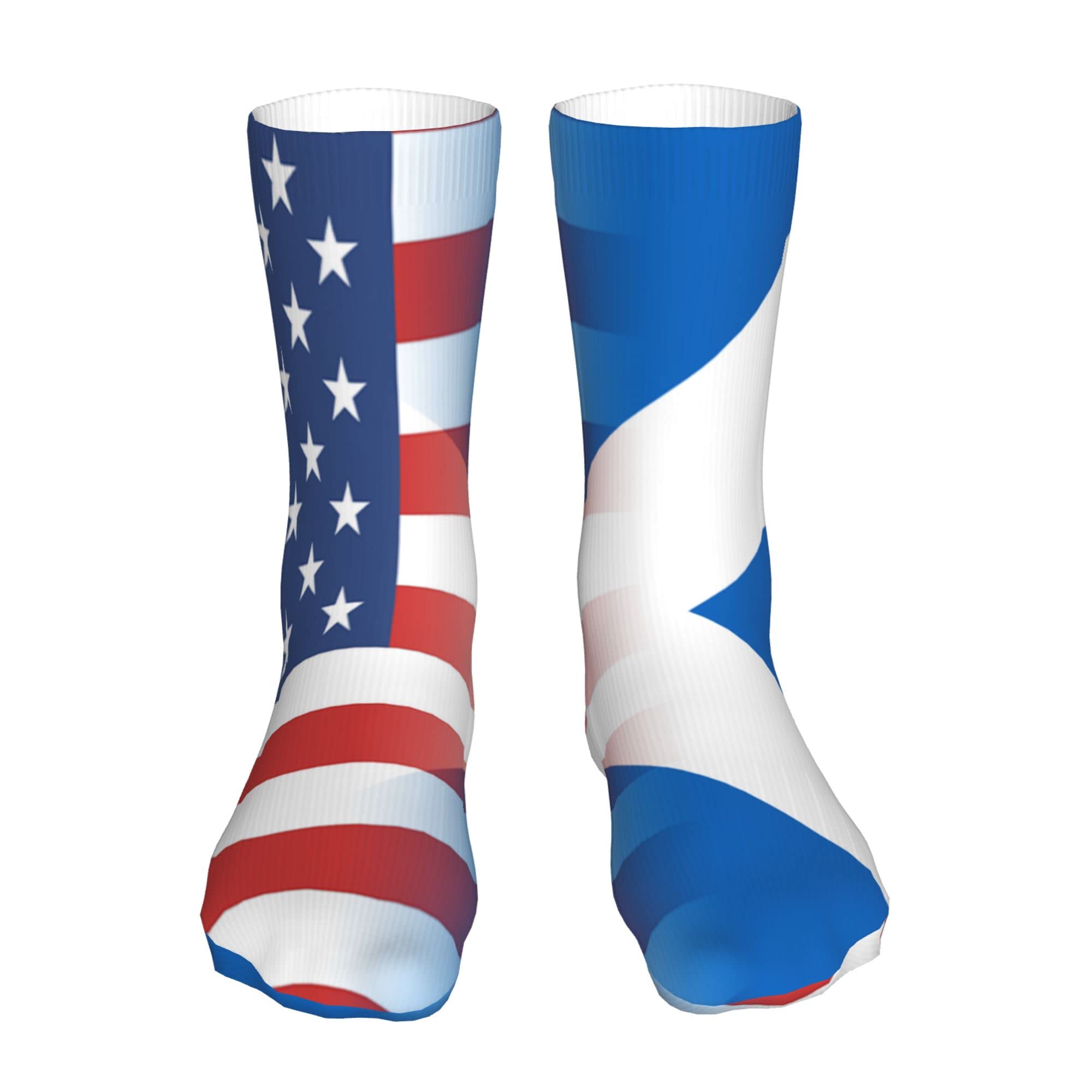 AOOEDM Scotland American Flag Performance Running Socks Casual Socks Sports Socks Novelty Crew Tube Socks