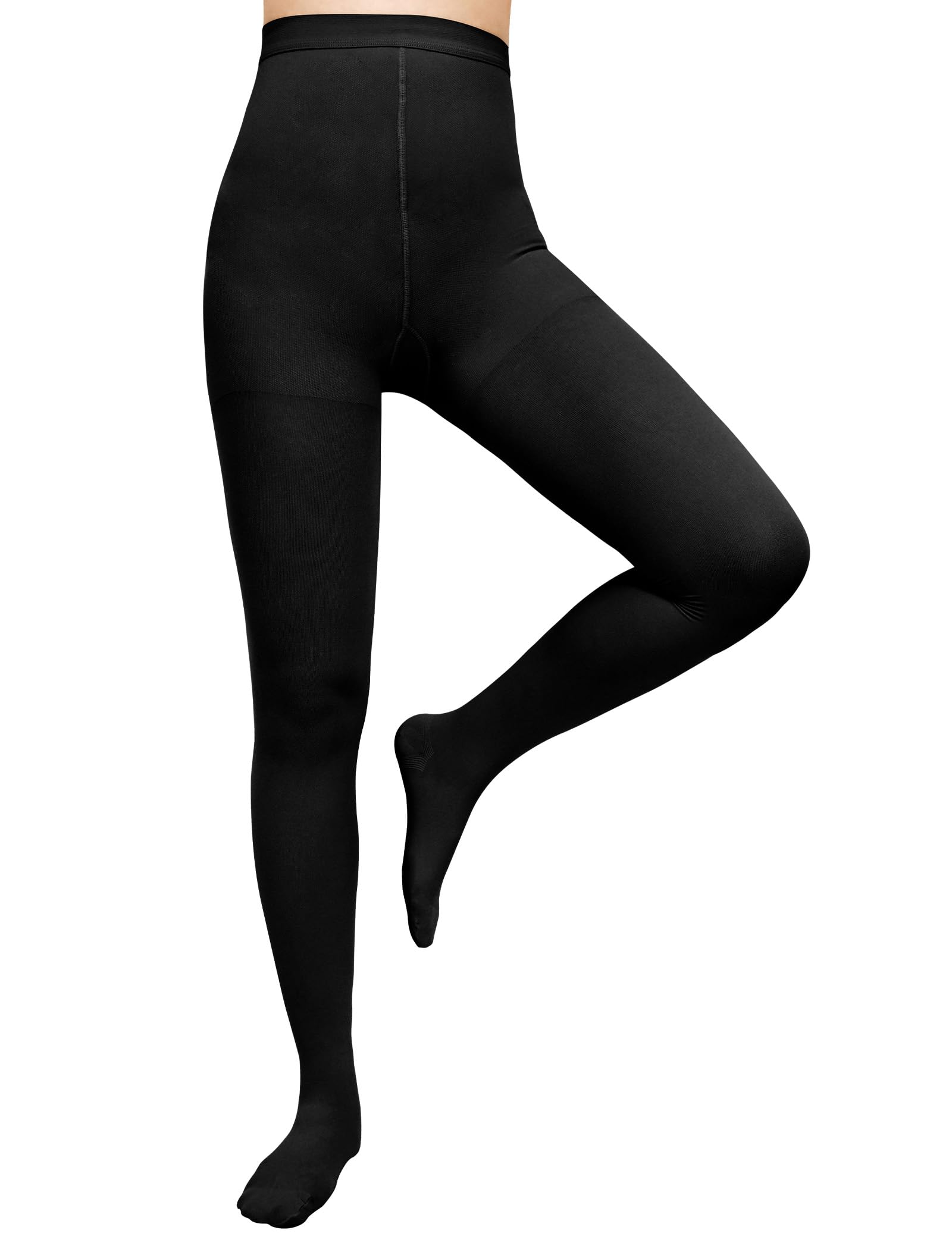 Collant a compressione medica per donne e uomini, 15-20 mmHg, collant a compressione a punta chiusa, opachi, supporto graduato, calze a compressione per vene varicose, edema, allattamento in