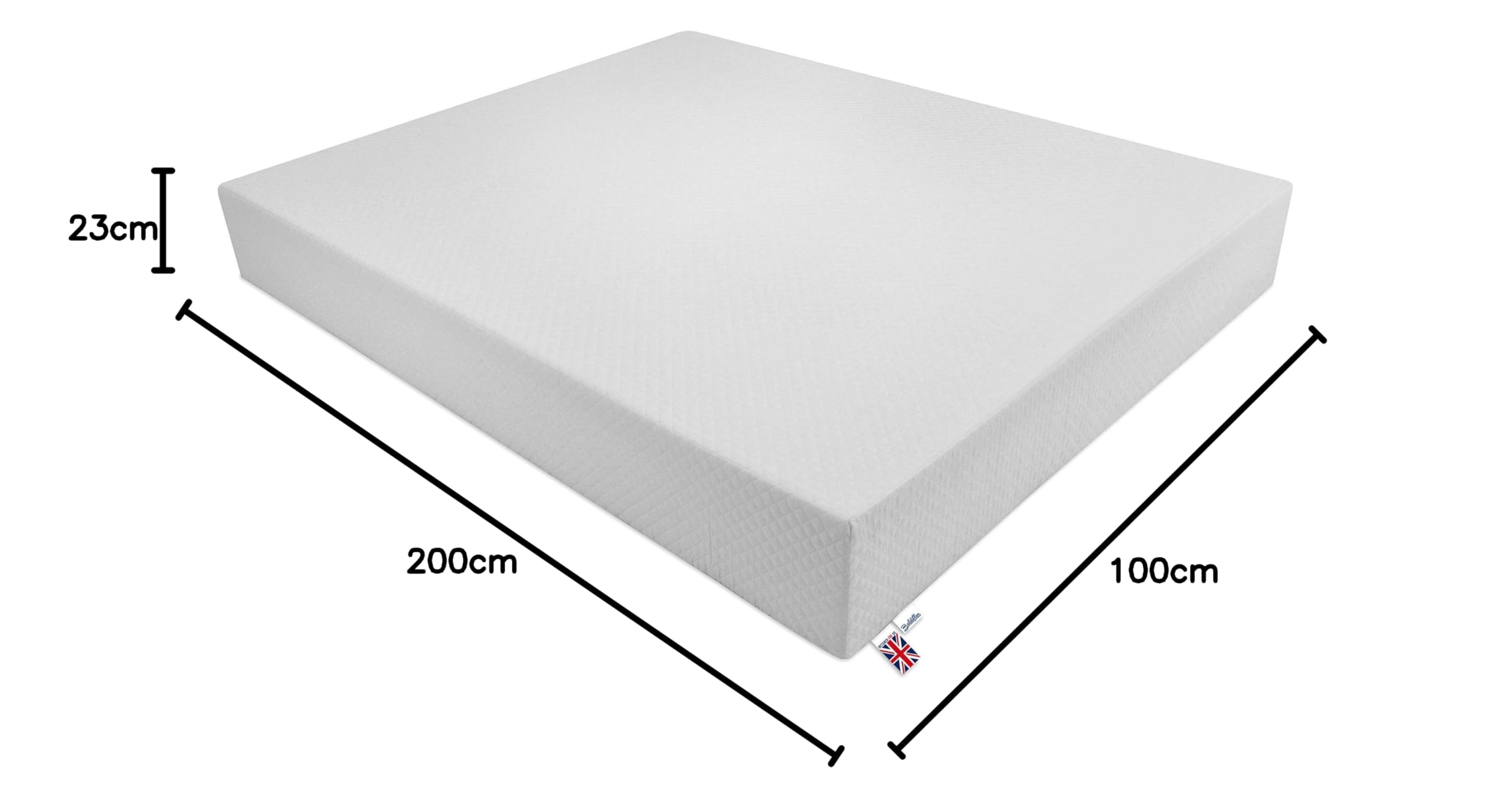 Baldiflex Emporio Materac Memory 100 x 200 x 23 cm, Wimbledon Top 7-strefowy, zdejmowany z podszewką z zamkiem błyskawicznym + poduszka