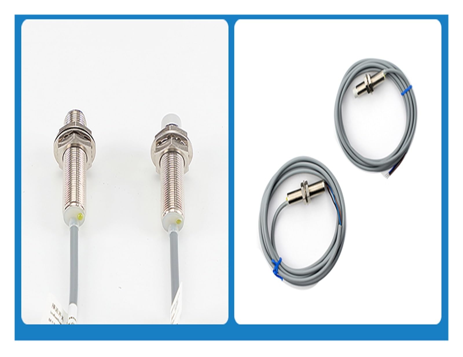 Sensor PNP NPN M12 DC 10-30 V, Interruptor de proximidad inductivo cilíndrico no enrasado, Sensor de proximidad de Alta precisión y Larga Distancia(M12 Non-Flush 8mm PNP NO)