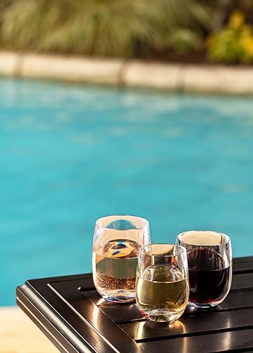 Miniatura 7 de Oasis - Juego de 2 vasos de policarbonato irrompibles de 13 onzas, color vino burdeos, elegantes, duraderos e inastillables