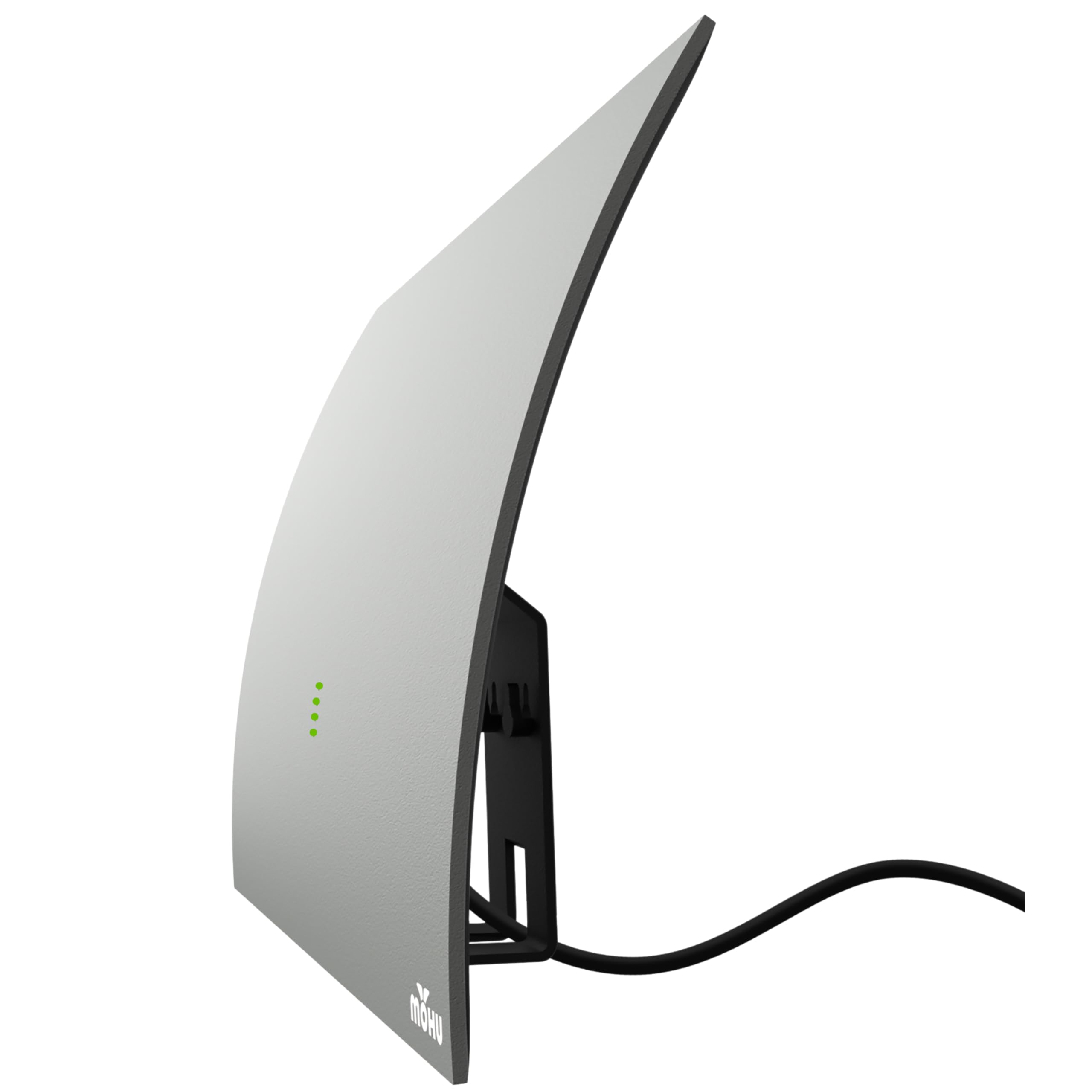Mohu Gateway Plus Amplified Indoor TV Antenna, Signal Indicator, 60-Mile Range, UHF VHF, Multi-Directional, 4K UHD, NEXTGEN TV - w/Stand, 10ft. Cable
