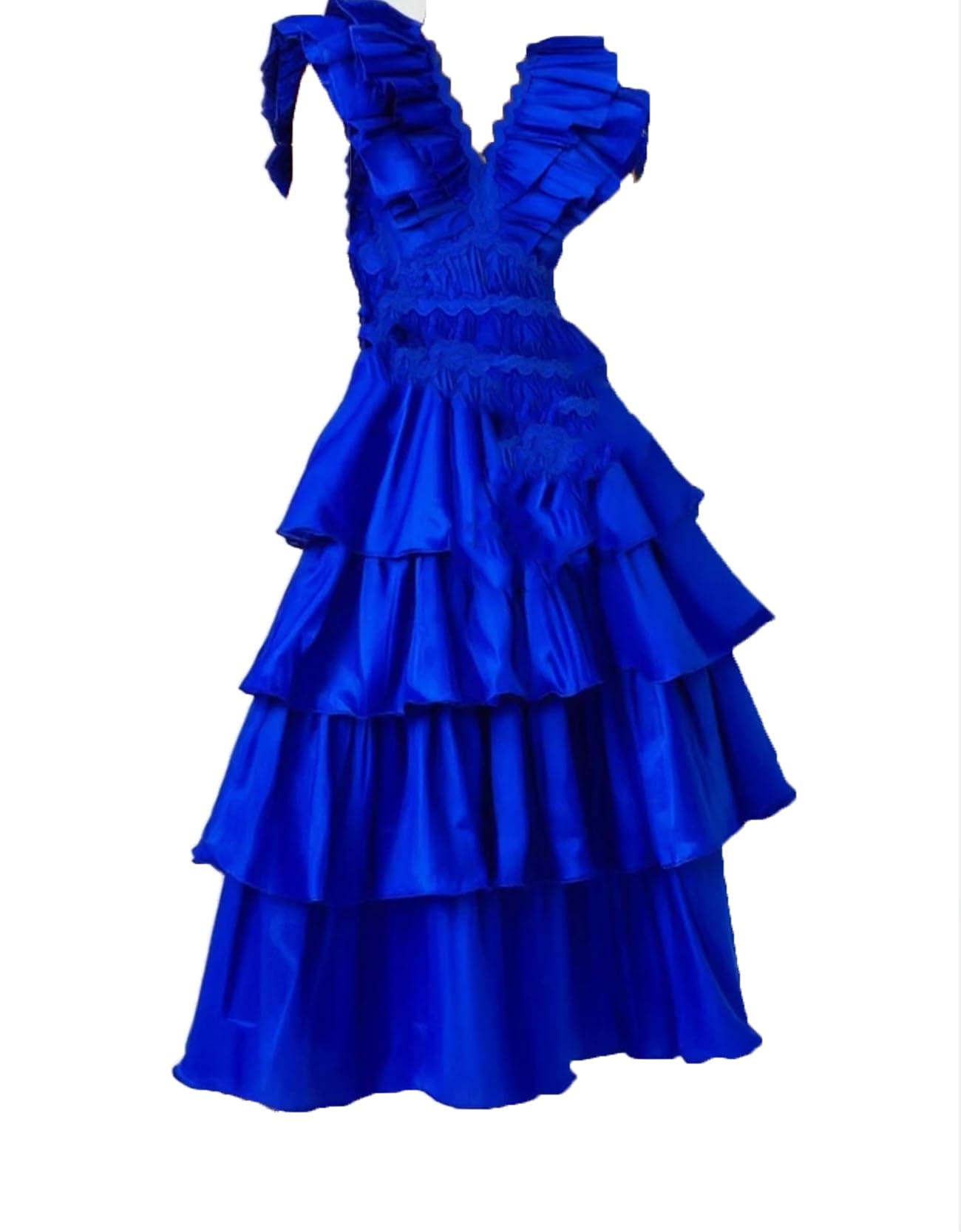Abiti da donna con volant patchwork solido per donna scollo a V senza schienale a vita alta impiombato abito in pizzo