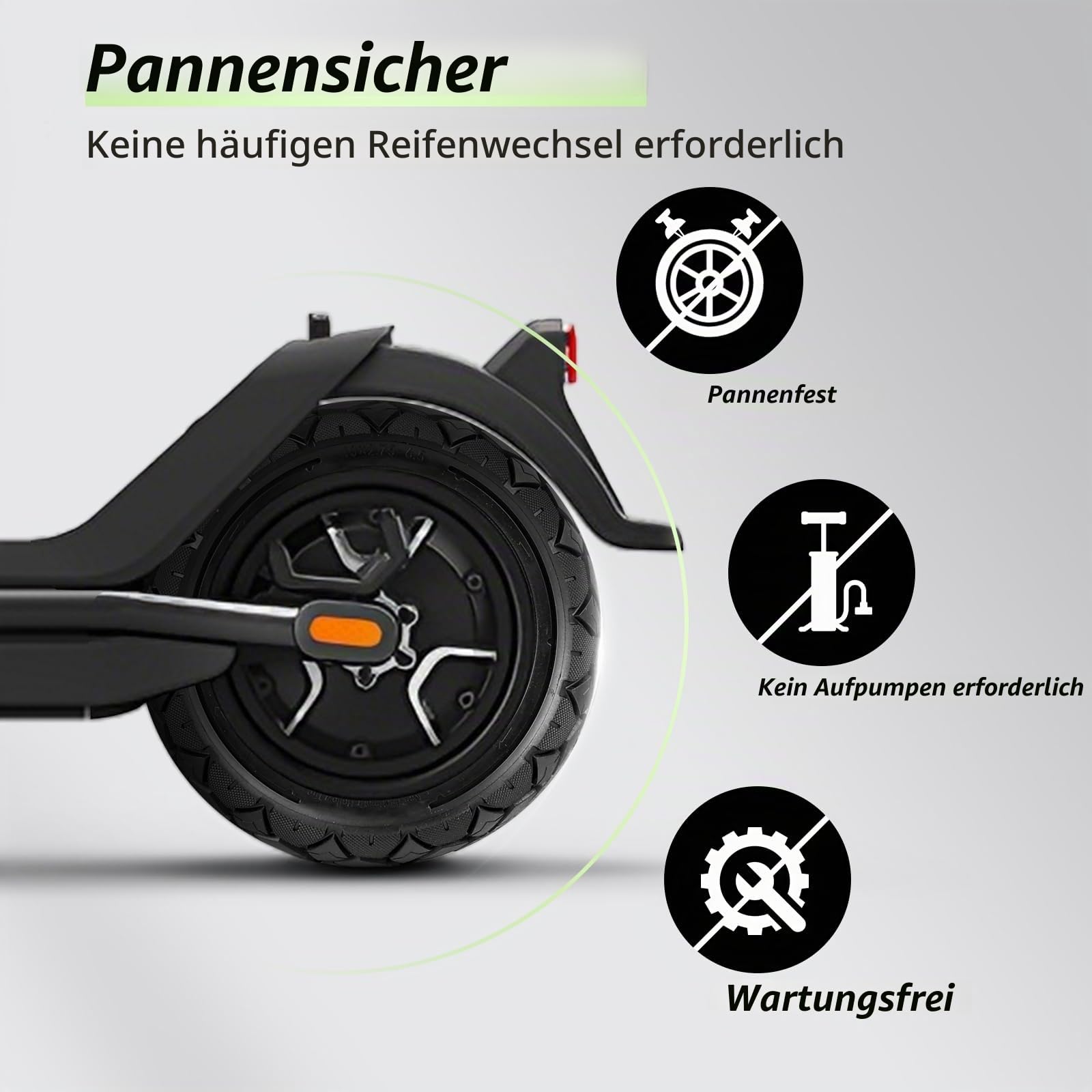 10x2,75-6,5 Off-Road Tubeless Ersatzreifen für Kukirin G3 Vollgummireifen | 10 Zoll Vollreifen Kompatibel mit Hiboy Max3, Dualtron 3, KuKirin G3 und Speedway 5, pannensicherer Vollgummireifen
