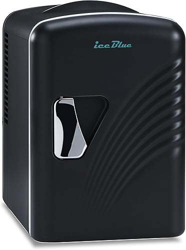 Iceblue Mini nevera retro de 4 litros6 latas, enchufe de CA y cargador de coche de 12 V, refrigerador pequeño compacto y portátil de refrigeración disponible en Yaxa Costa Rica
