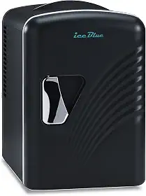 Iceblue Mini geladeira retrô 4L/6, plugue CA e carregador de carro de 12 V, geladeira pequena, geladeira compacta e portátil, mini geladeira de resfriamento 4A para quarto, carro, escritório