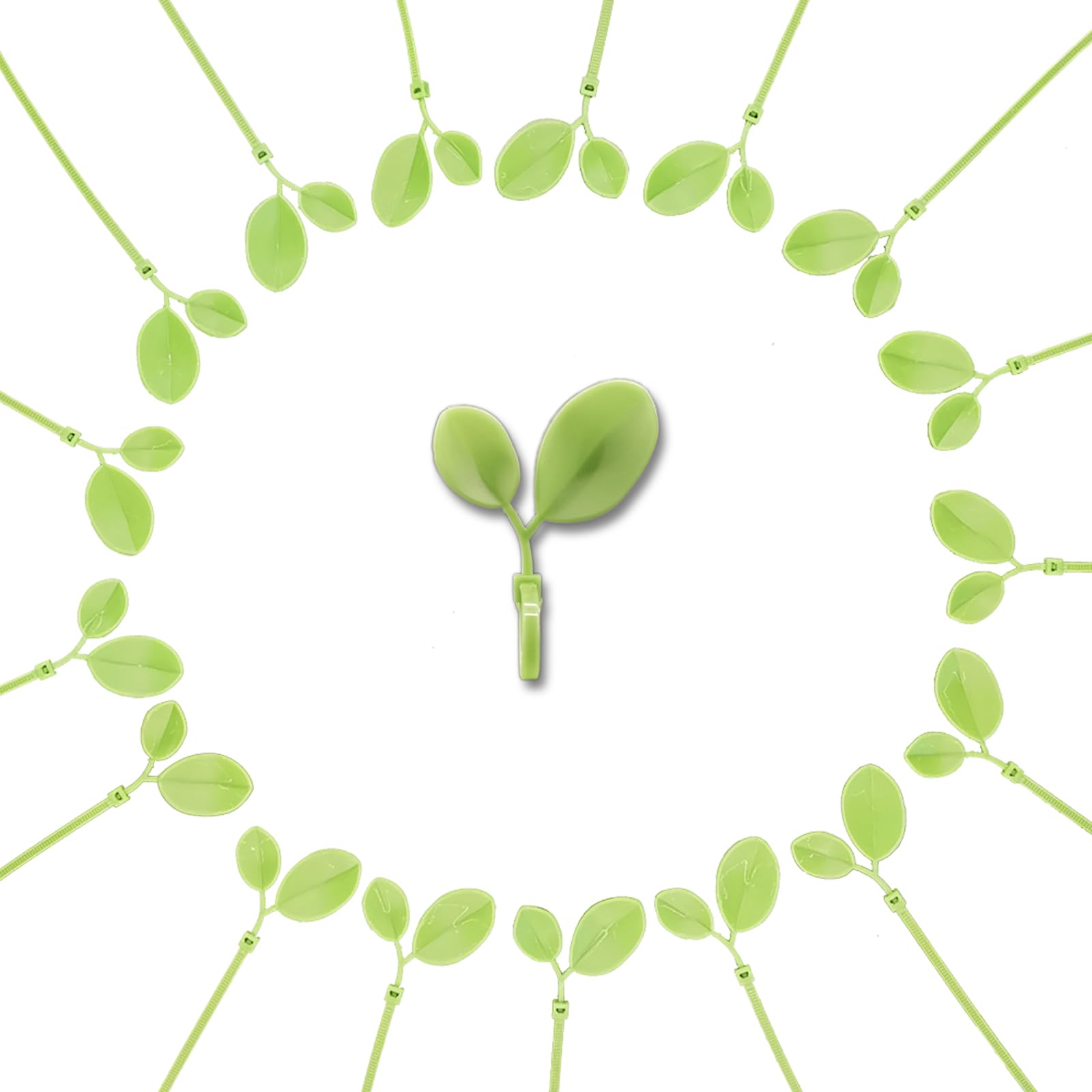 Tanakiving 20 Pcs Leaf Shape Cable Ties, Heavy Duty Nylon Zip Ties with Leaves, Self-Locking Wire Ties for Indoor & Outdoor, Green Leaf Design, Perfect for Gardening DIY