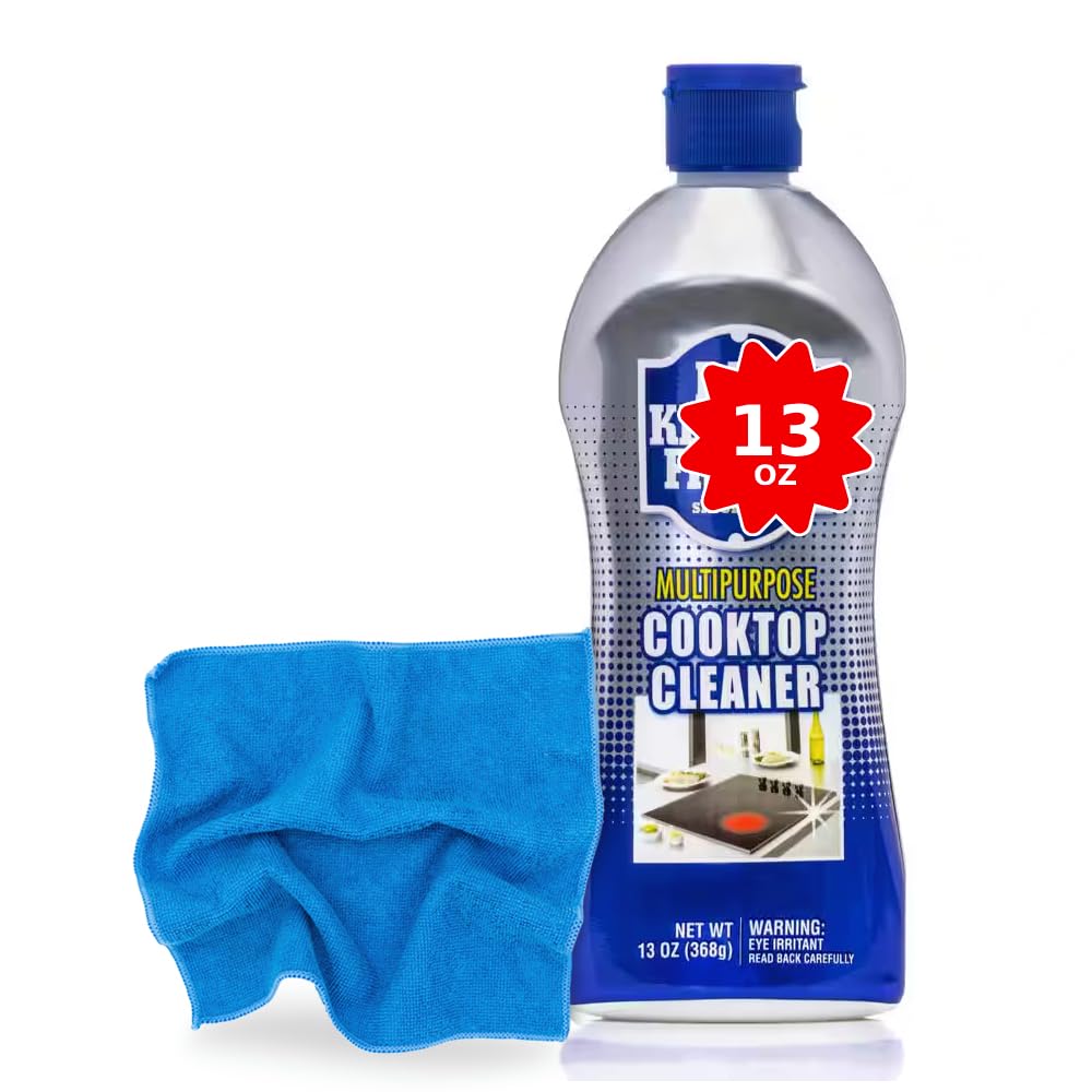Bar-Keeper’s-Friend Cooktop Cleaner (13 oz) + Washable Blue Microfiber (14x14)