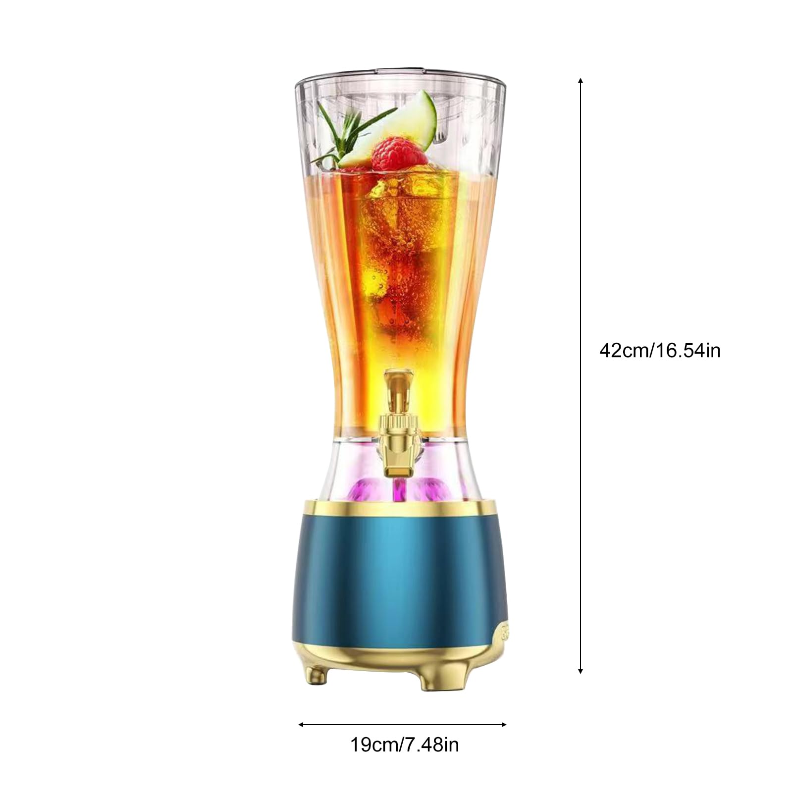 Asixxsix Distributore di Bevande da 2,5L con Altoparlante Bluetooth (BLUE) | Dispenser per bevande 2 in 1, con luci LED colorate, per succhi di birra, feste, bar, intrattenimento domestico