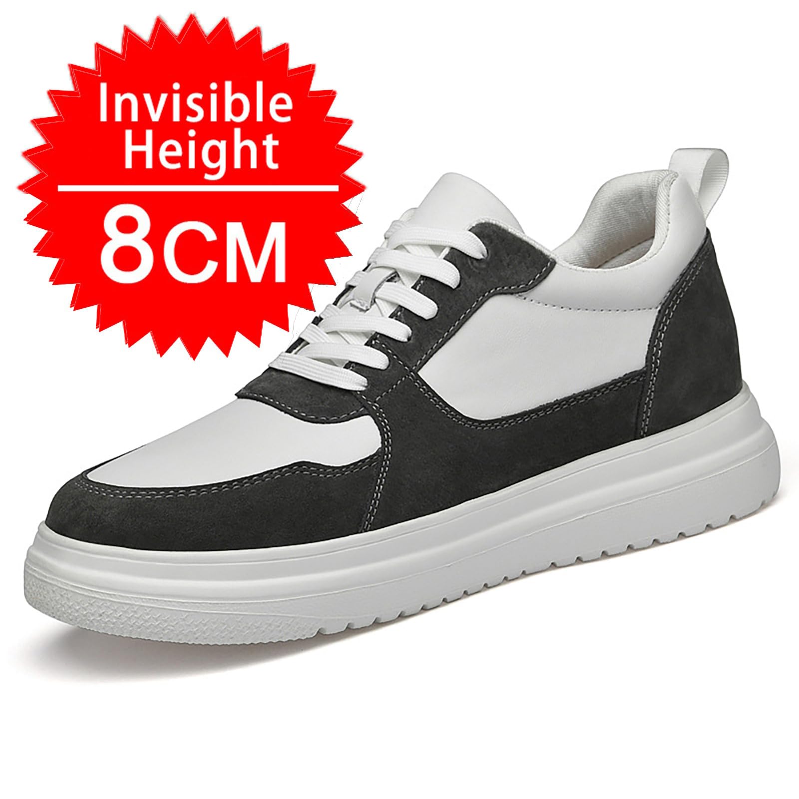 Elevateshoes - Scarpe da ginnastica da uomo, comode, traspiranti, leggere, per attività all'aperto, corsa, tennis, comode, sportive, 8 cm di altezza