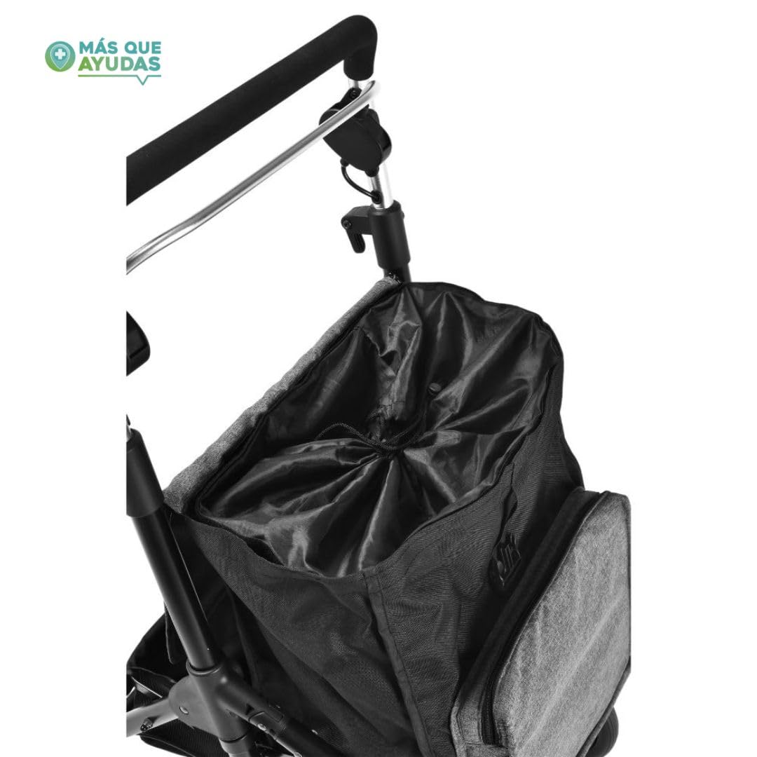 Urban Rollator de aluminio Basket XL, para Ancianos Rollator, Ajustable de 99 a 105 cm, 4 Ruedas, perfecto para hacer la compra, producto sanitario, con sistema de frenado.