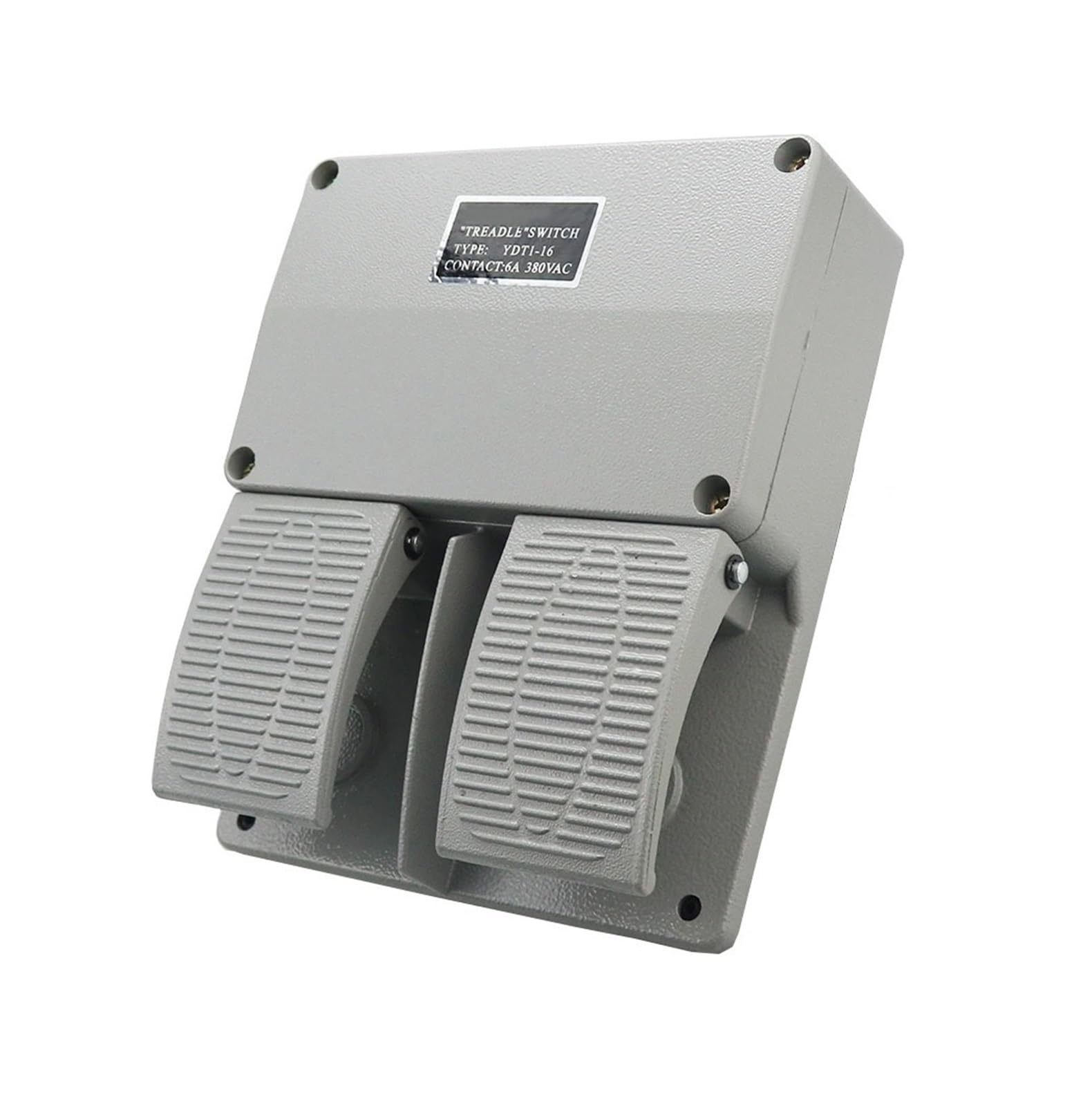 Interruptor de pedal doble YDT1-16 carcasa de aluminio gris máquina