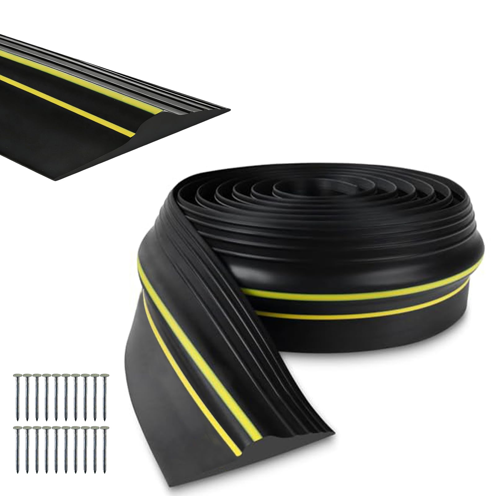 Garage Door Seal with Screws,6M Weatherproof Garage Door Threshold Seal,100x25mm Universal Garage Door Draught Excluder Bottom Blocks Dust Rain and Keeping Garage Clean Dry — image 1
