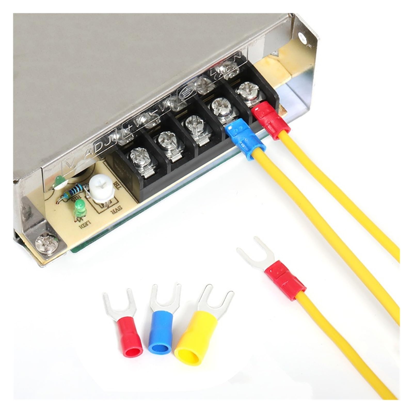 Lot de 500 cosses à fourche à sertir, isolantes, à connexion rapide, for câbles électriques, connecteurs de fils M4/M5/M6(SV5.5-5-500PCS)