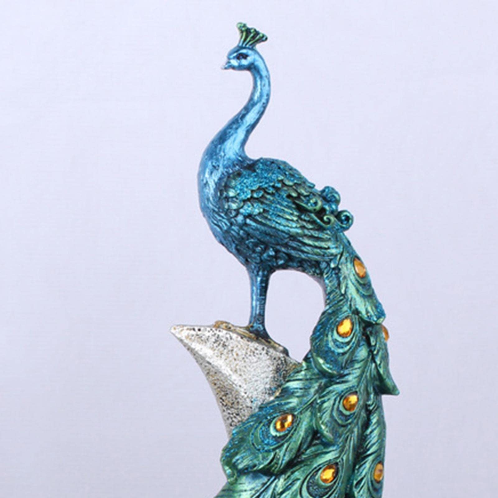 Estatua de Decorativa de Resina Animales Figuras Ornamento Moderno para Mesa Escritorio Adecuada para Sala de Estar Oficina Gabinete y, Azul L, Individual