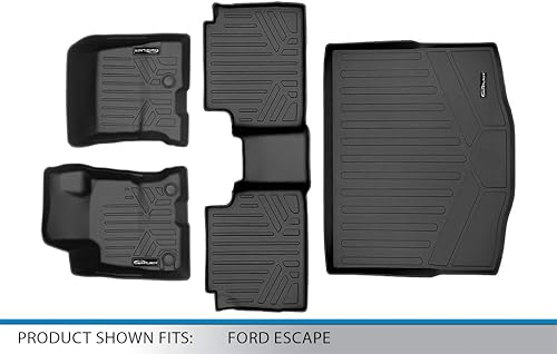 Miniatura 6 de SMARTLINER Alfombrillas personalizadas y forro de carga detrás de la segunda fila, color negro, compatibles con Ford Escape 2020-2023 (solo modelos