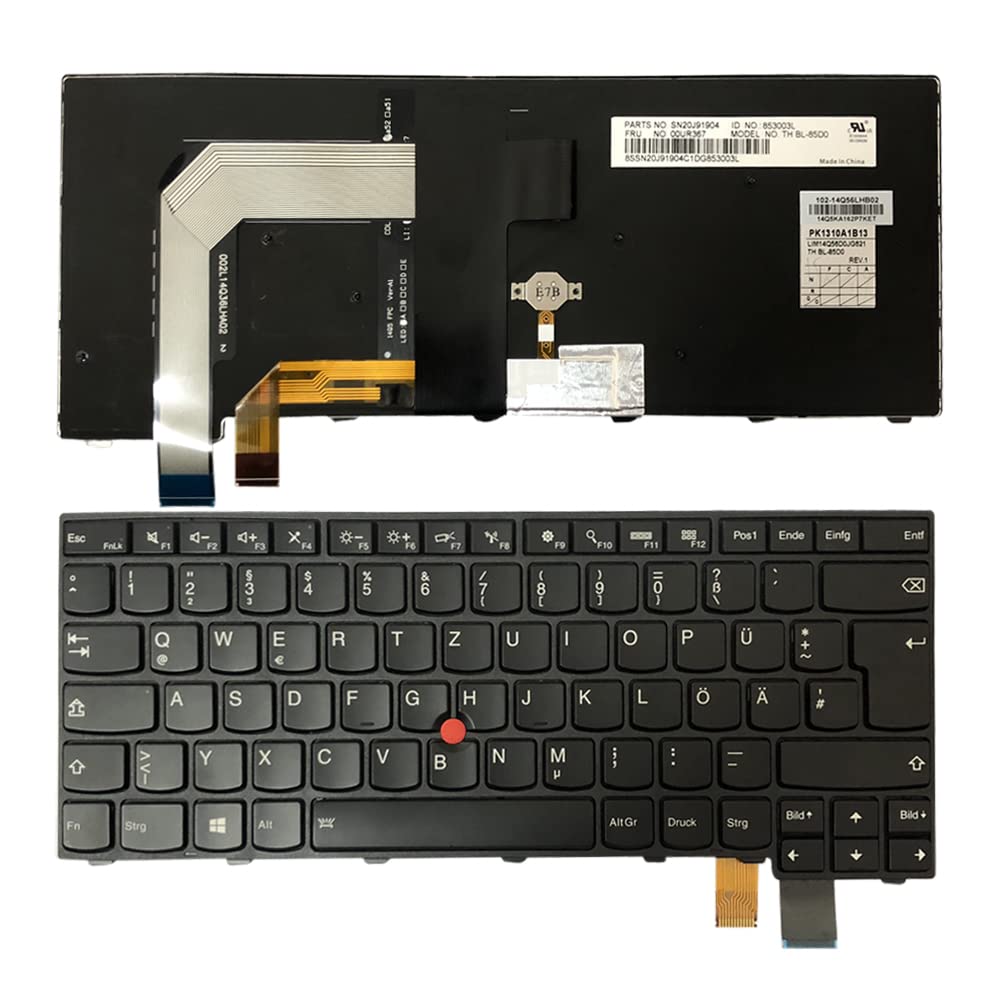 Gintai Ersatztaste Tastatur Deutsch Keyboard QWERTZ Backlit für Lenovo ThinkPad T460P 20FW 20FX T470P 20J6 20J7 00UR367 SN20J91904 PK1310A1B13 00UR407 SN20J91983 PK1310A2B13 9Z.NCJBT.20G