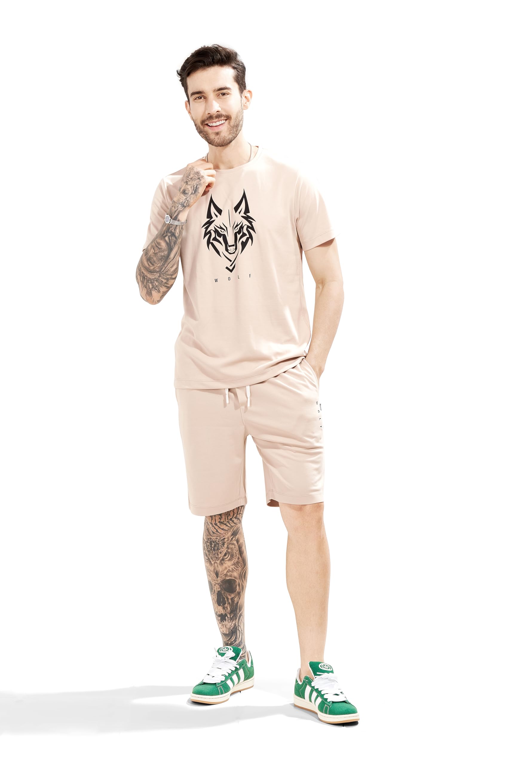 weet Cotton T-Shirt and Shorts Set for Men,Night Wear for Men,Men's Pyjama Set MCS135-picture-11