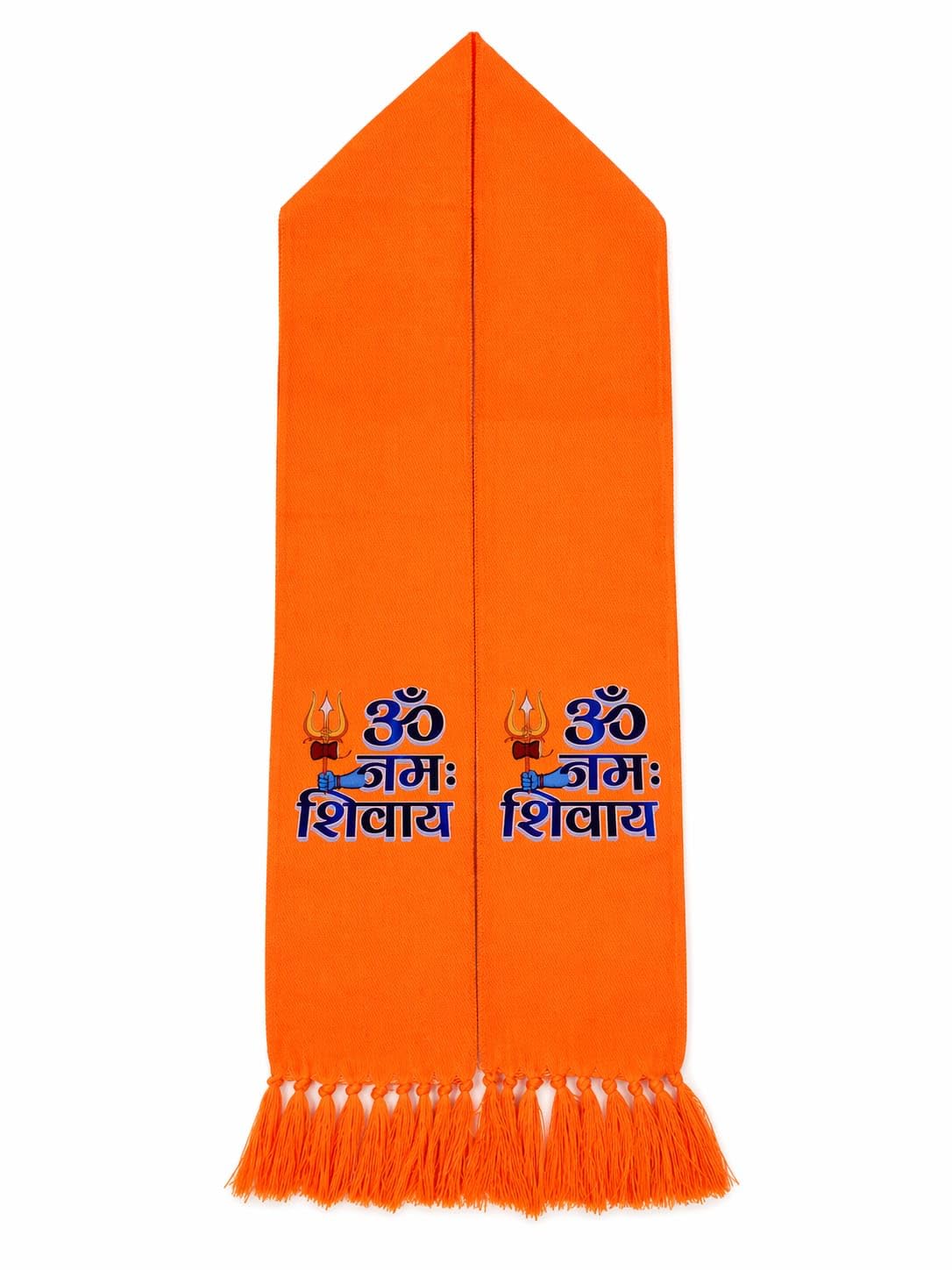 Om Namah Shivay Orange Patka | Premium Hindu Welcome Scarf for Guests, Pooja, Kirtan, Temple & VIP Events | Reusable & Washable-image-3