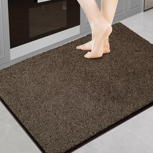 Image of Indoor Door Mat 24 inch x 35.5 inch, Non Slip Kitchen Rug for Floor, Dirt Trapping Entryway Rug for Dog, Laundry, Bathroom, Bedroom