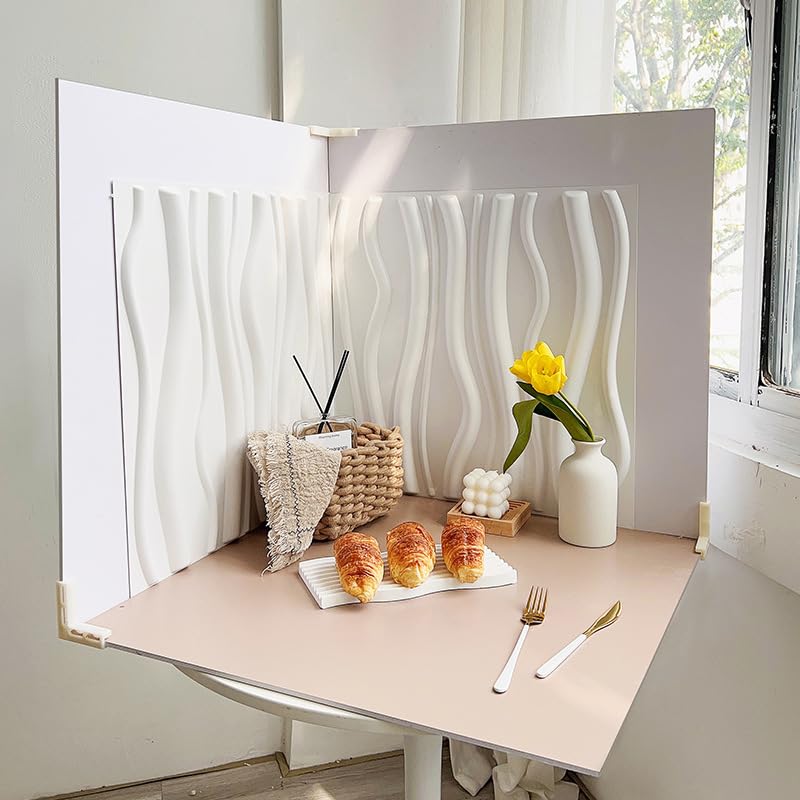 5 tableros de Fondo para fotografía estereoscópica 3D con 8 Patrones, 24 x 24 Pulgadas, Doble Cara, Impermeables, Reutilizables, para Productos, Alimentos, Joyas, cosméticos, Accesorios