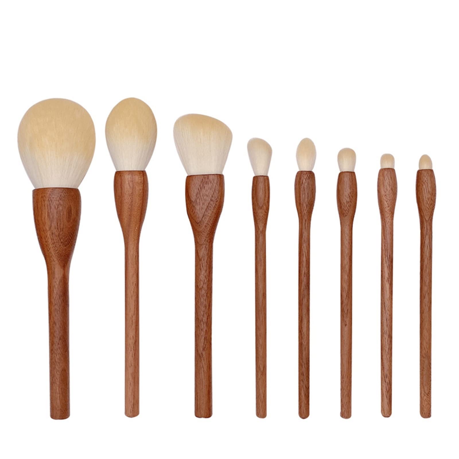 Foundation-Pinsel, Make-up-Pinsel-Set, 8-teilig, Walnuss-Make-up-Pinsel-Set, Kosmetik-Puder-Rouge-Beauty-Tool
