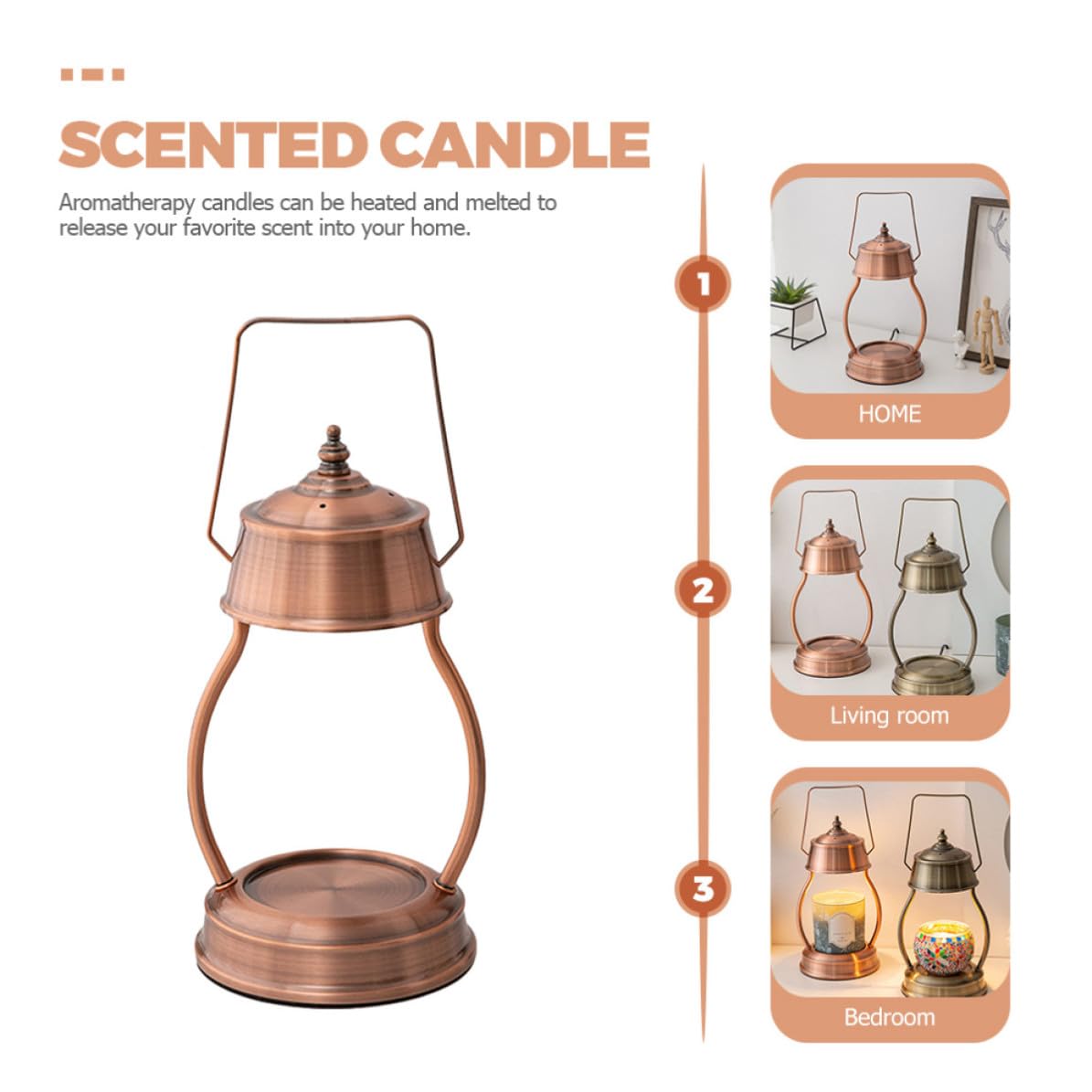 Alipis Lámpara Calentadora de Velas Retro de Aleación, 220v para Dormitorio