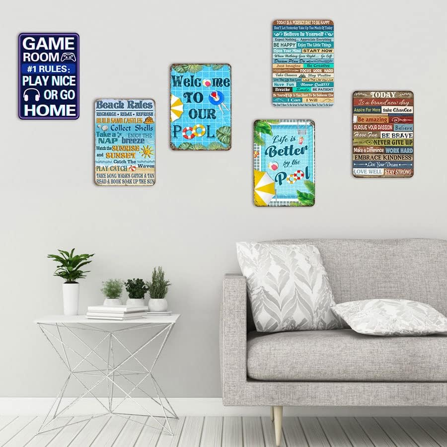 Miniatura 7 de Divertido letrero de metal con reglas de baño, decoración de pared, decoración de pared de granja, baño, baño, baño, decoración de 12 x 8 pulgadas