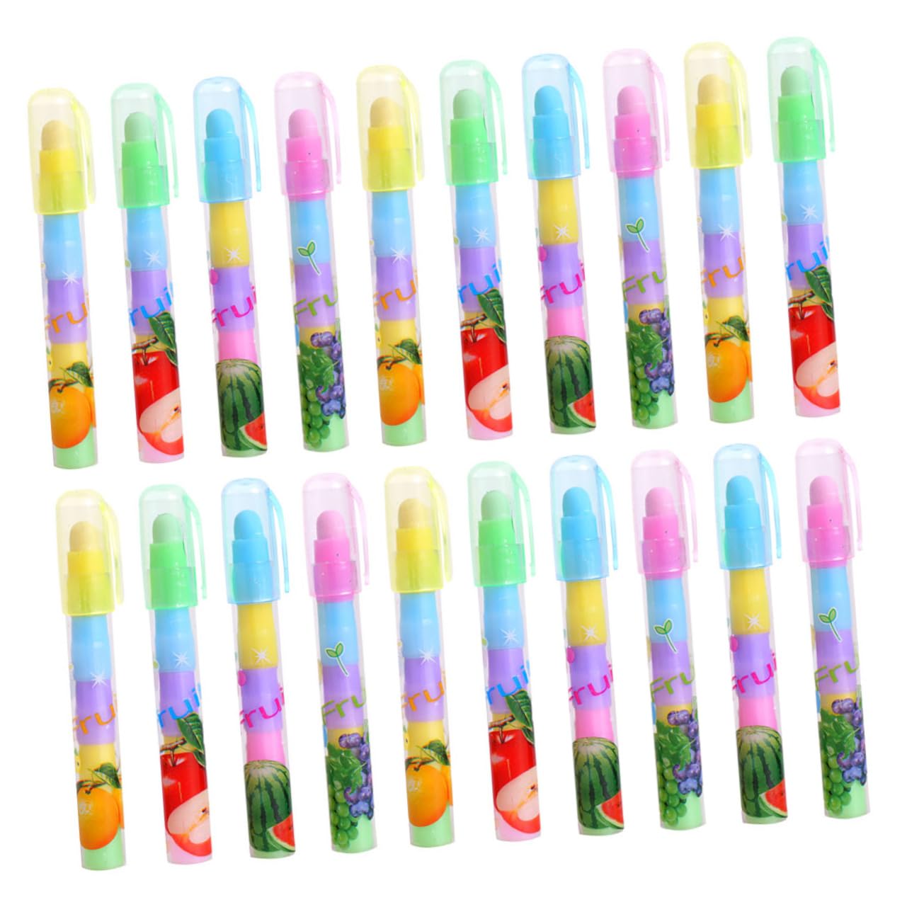 Paquet de Gommes Stylo Fruit 36 Pcs, Design Cinq Sections Détachable