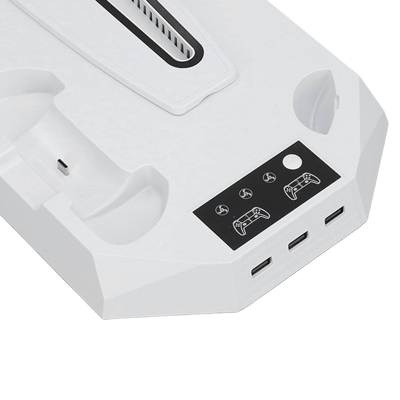 Stoisko chłodzące konsoli gier Cicha wielofunkcyjna pionowa stacja z podwójną ładowarką sterownika 3 USB dla Slim Disc Digital Edition Materiał ABS 14,6 x 7,9 x 1,6 cala (Biały)