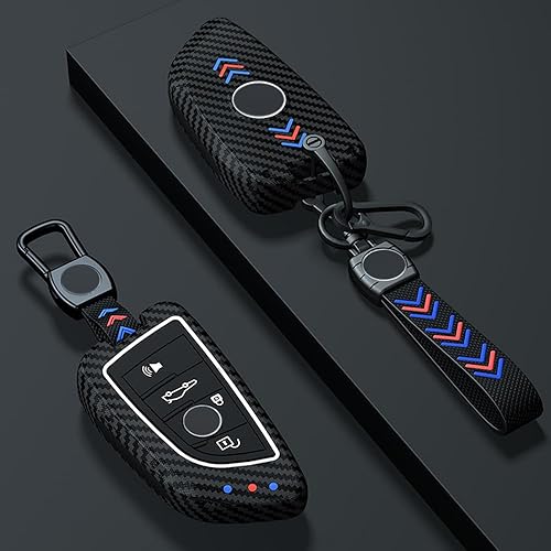 Miniatura 5 de Funda para llavero de ABS esmerilado con botón luminoso para BMW 2 5 6 7 Series X1 X2 X3 X5 X6 con llavero
