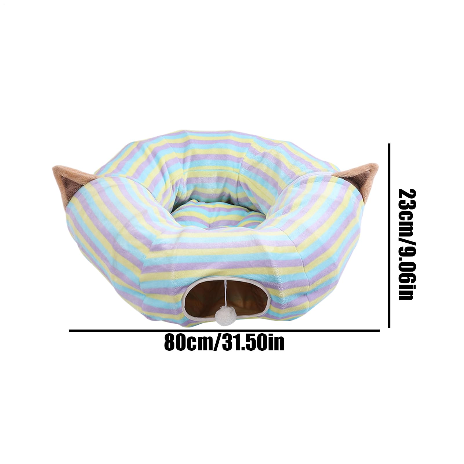 Tunnel pour Chat Grand Jouet en Forme De Maison Pliable avec Puzzle | Tube De Pour Chat À Rayures Colorées Pour Chaton, Animal De Compagnie, Anniversaire, Fête De Noël, Petits Animaux, Chasse