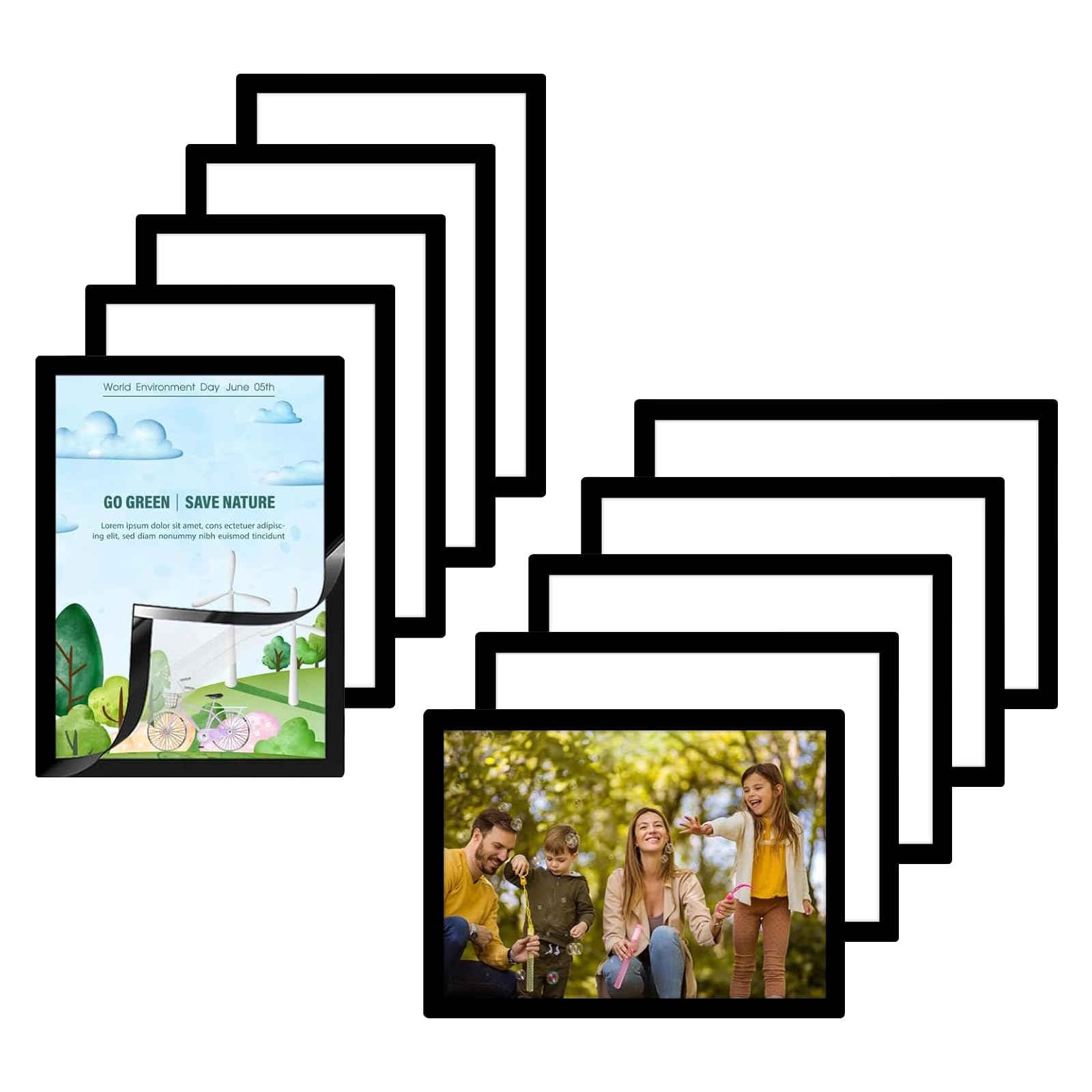 JINTANG 10pcs Magnetic Photo Frames,A4 Self Adhesive magnetic picture frame