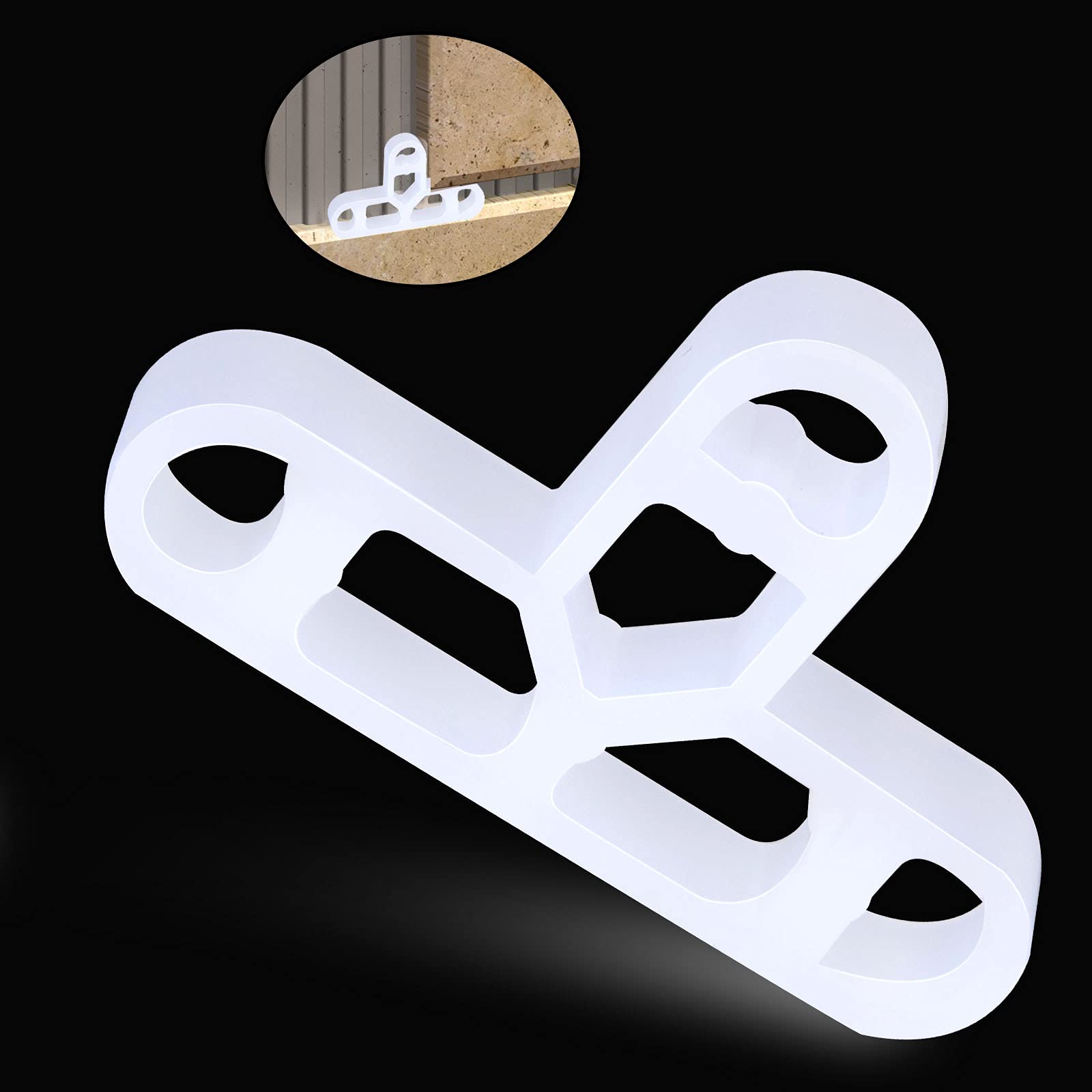Shanq Fliesen-Abstandshalter, 10 mm, T-förmig, hohl, Fliesenkreuz, abnehmbare Kunststoffgelenke, Abstandshalter, Clips für DIY-Fliesen-Nivellierung, Pflastersteine, Positionierung, Weiß, 800 Stück