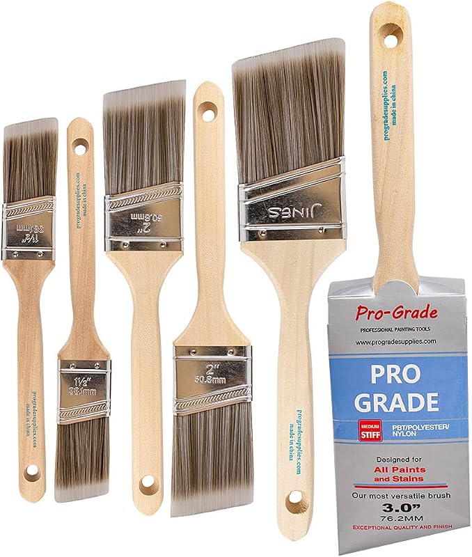 Angle Paint Brushes, Paint Brush Set for Trim & Walls, 6 Pc | Sash & cut-in detail | Furniture, cabinets, doors & fences | Interior & exterior | Latex, oil & stain | Medium stiff bristles