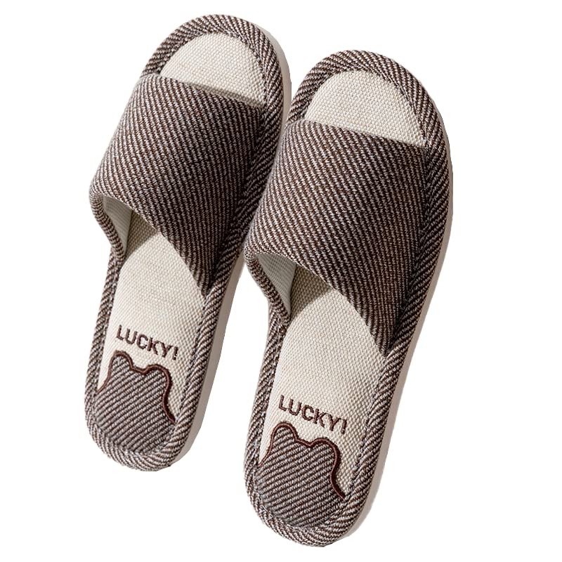 VIDSIDSlippers Linen Women's Open Toe Slide Slipper Guest