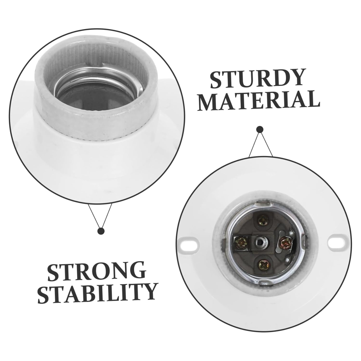 POPETPOP E27 Ceramic Lamp Holder Heavy-Duty Light Socket for LED Bulbs 250V Screw Base Compatible Pendant Lights 10-Pack